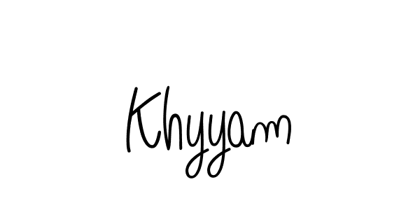 Khyyam stylish signature style. Best Handwritten Sign (Angelique-Rose-font-FFP) for my name. Handwritten Signature Collection Ideas for my name Khyyam. Khyyam signature style 5 images and pictures png