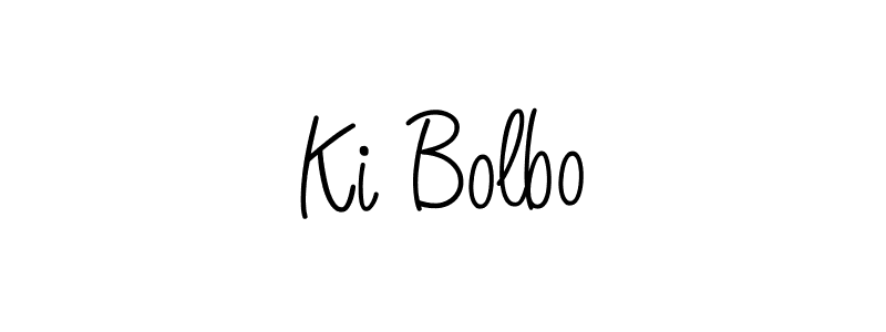 You should practise on your own different ways (Angelique-Rose-font-FFP) to write your name (Ki Bolbo) in signature. don't let someone else do it for you. Ki Bolbo signature style 5 images and pictures png