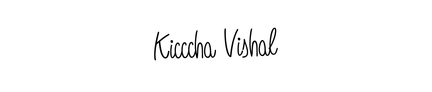 Use a signature maker to create a handwritten signature online. With this signature software, you can design (Angelique-Rose-font-FFP) your own signature for name Kicccha Vishal. Kicccha Vishal signature style 5 images and pictures png