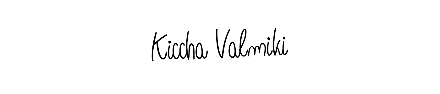 Kiccha Valmiki stylish signature style. Best Handwritten Sign (Angelique-Rose-font-FFP) for my name. Handwritten Signature Collection Ideas for my name Kiccha Valmiki. Kiccha Valmiki signature style 5 images and pictures png