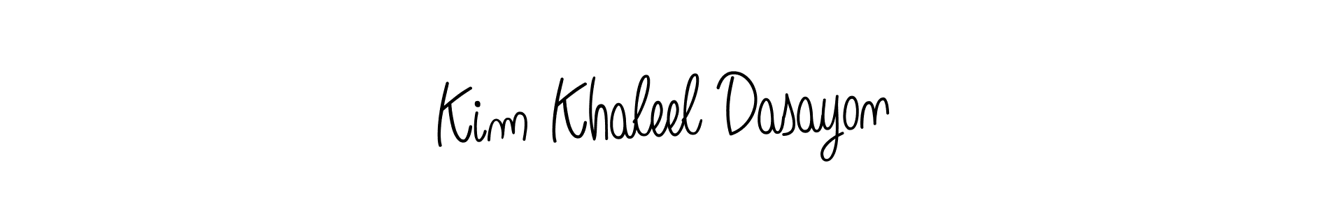 if you are searching for the best signature style for your name Kim Khaleel Dasayon. so please give up your signature search. here we have designed multiple signature styles  using Angelique-Rose-font-FFP. Kim Khaleel Dasayon signature style 5 images and pictures png