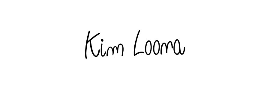 Kim Loona stylish signature style. Best Handwritten Sign (Angelique-Rose-font-FFP) for my name. Handwritten Signature Collection Ideas for my name Kim Loona. Kim Loona signature style 5 images and pictures png