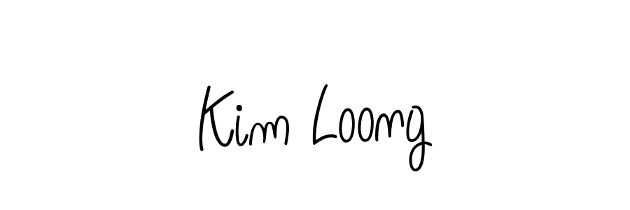 Use a signature maker to create a handwritten signature online. With this signature software, you can design (Angelique-Rose-font-FFP) your own signature for name Kim Loong. Kim Loong signature style 5 images and pictures png