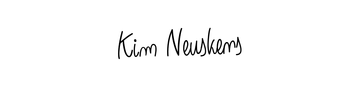 You should practise on your own different ways (Angelique-Rose-font-FFP) to write your name (Kim Neuskens) in signature. don't let someone else do it for you. Kim Neuskens signature style 5 images and pictures png