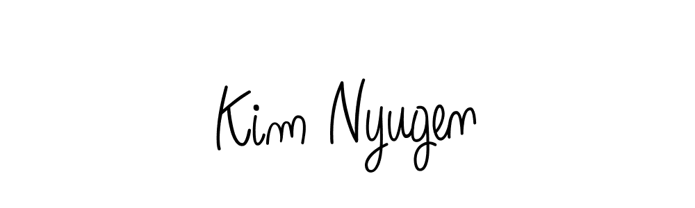 Use a signature maker to create a handwritten signature online. With this signature software, you can design (Angelique-Rose-font-FFP) your own signature for name Kim Nyugen. Kim Nyugen signature style 5 images and pictures png