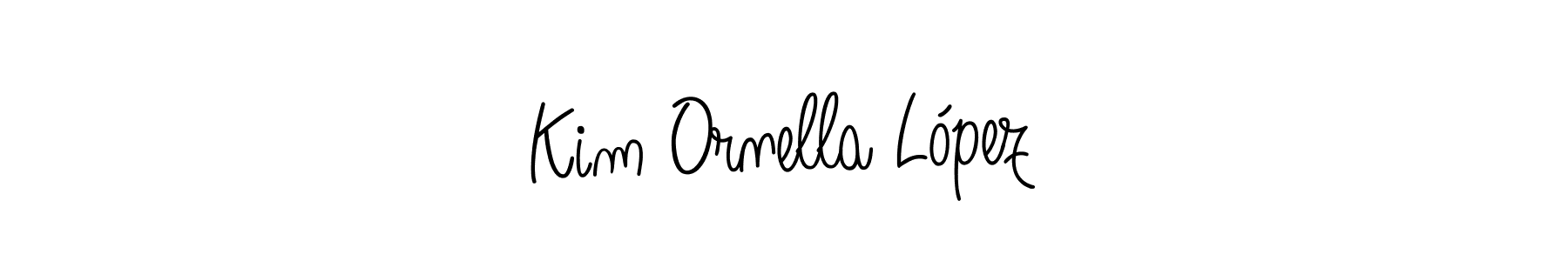 Use a signature maker to create a handwritten signature online. With this signature software, you can design (Angelique-Rose-font-FFP) your own signature for name Kim Ornella López. Kim Ornella López signature style 5 images and pictures png