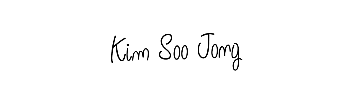 Make a beautiful signature design for name Kim Soo Jong. With this signature (Angelique-Rose-font-FFP) style, you can create a handwritten signature for free. Kim Soo Jong signature style 5 images and pictures png