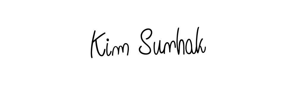 Kim Sunhak stylish signature style. Best Handwritten Sign (Angelique-Rose-font-FFP) for my name. Handwritten Signature Collection Ideas for my name Kim Sunhak. Kim Sunhak signature style 5 images and pictures png
