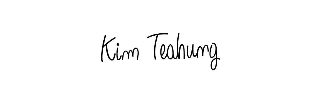 Create a beautiful signature design for name Kim Teahung. With this signature (Angelique-Rose-font-FFP) fonts, you can make a handwritten signature for free. Kim Teahung signature style 5 images and pictures png