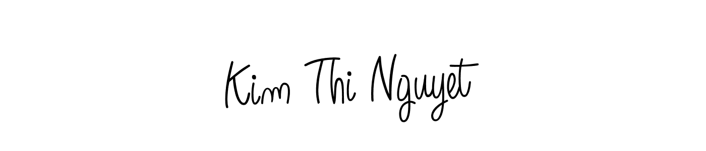 How to make Kim Thi Nguyet name signature. Use Angelique-Rose-font-FFP style for creating short signs online. This is the latest handwritten sign. Kim Thi Nguyet signature style 5 images and pictures png