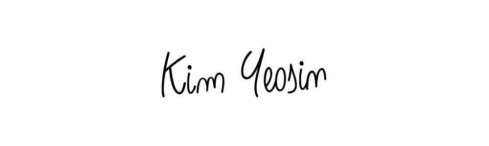 You should practise on your own different ways (Angelique-Rose-font-FFP) to write your name (Kim Yeosin) in signature. don't let someone else do it for you. Kim Yeosin signature style 5 images and pictures png