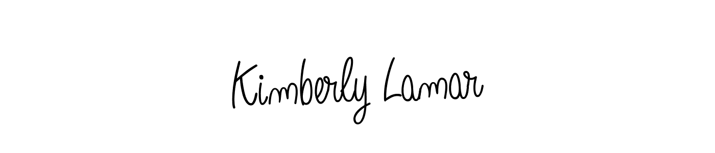 You should practise on your own different ways (Angelique-Rose-font-FFP) to write your name (Kimberly Lamar) in signature. don't let someone else do it for you. Kimberly Lamar signature style 5 images and pictures png