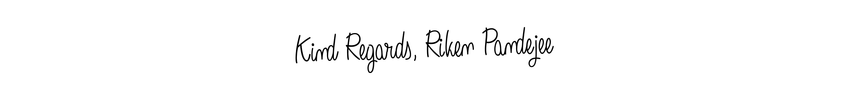 Make a beautiful signature design for name Kind Regards, Riken Pandejee. With this signature (Angelique-Rose-font-FFP) style, you can create a handwritten signature for free. Kind Regards, Riken Pandejee signature style 5 images and pictures png