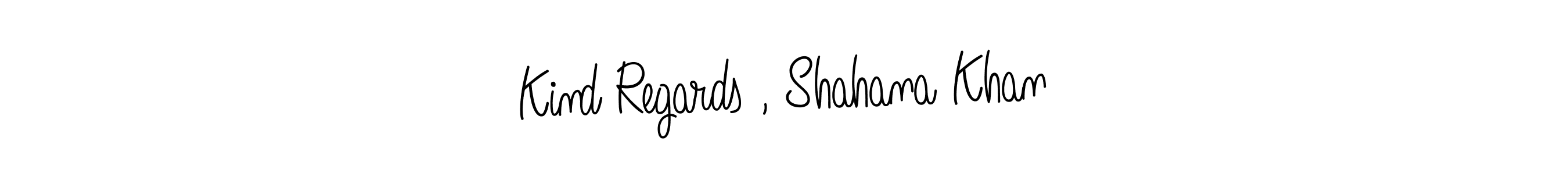 Also You can easily find your signature by using the search form. We will create Kind Regards , Shahana Khan name handwritten signature images for you free of cost using Angelique-Rose-font-FFP sign style. Kind Regards , Shahana Khan signature style 5 images and pictures png
