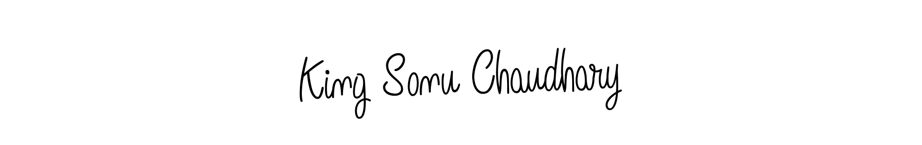 Design your own signature with our free online signature maker. With this signature software, you can create a handwritten (Angelique-Rose-font-FFP) signature for name King Sonu Chaudhary. King Sonu Chaudhary signature style 5 images and pictures png