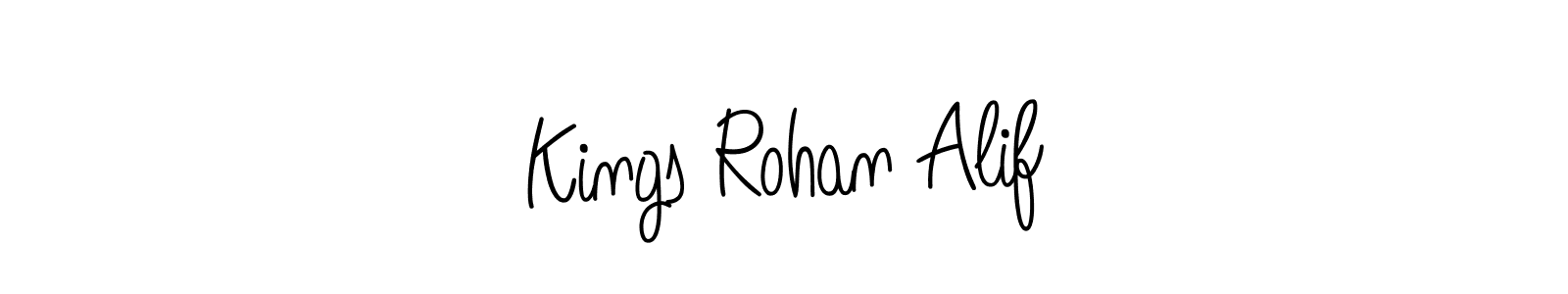 How to make Kings Rohan Alif name signature. Use Angelique-Rose-font-FFP style for creating short signs online. This is the latest handwritten sign. Kings Rohan Alif signature style 5 images and pictures png