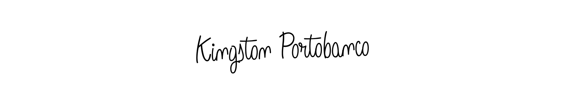 Kingston Portobanco stylish signature style. Best Handwritten Sign (Angelique-Rose-font-FFP) for my name. Handwritten Signature Collection Ideas for my name Kingston Portobanco. Kingston Portobanco signature style 5 images and pictures png