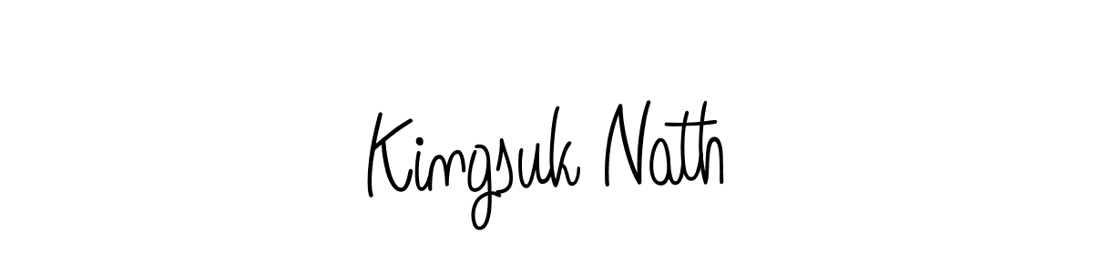 Use a signature maker to create a handwritten signature online. With this signature software, you can design (Angelique-Rose-font-FFP) your own signature for name Kingsuk Nath. Kingsuk Nath signature style 5 images and pictures png