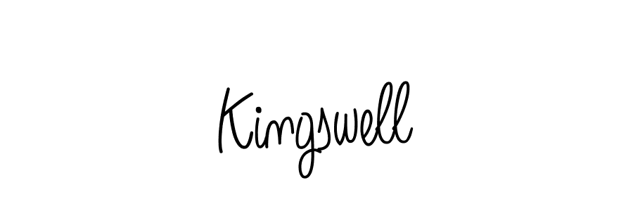 Make a beautiful signature design for name Kingswell. With this signature (Angelique-Rose-font-FFP) style, you can create a handwritten signature for free. Kingswell signature style 5 images and pictures png