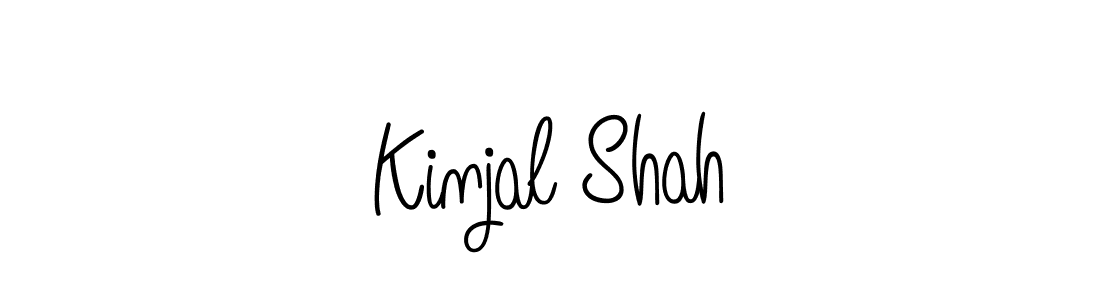 How to make Kinjal Shah name signature. Use Angelique-Rose-font-FFP style for creating short signs online. This is the latest handwritten sign. Kinjal Shah signature style 5 images and pictures png
