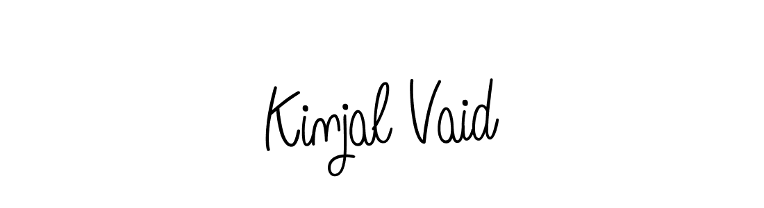 You should practise on your own different ways (Angelique-Rose-font-FFP) to write your name (Kinjal Vaid) in signature. don't let someone else do it for you. Kinjal Vaid signature style 5 images and pictures png
