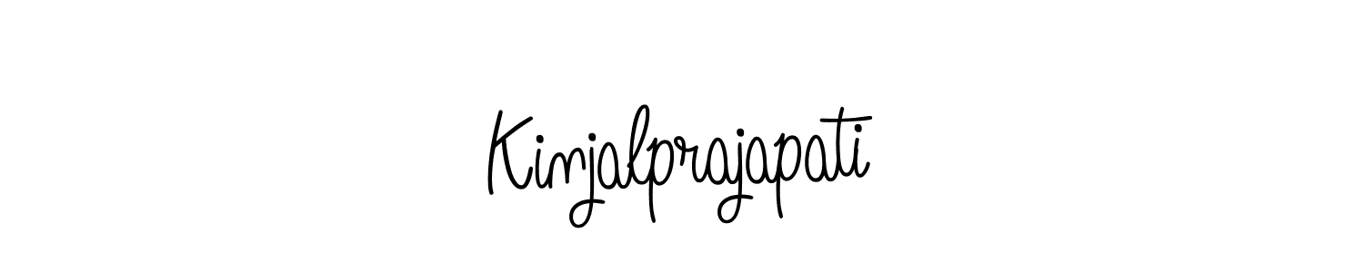 Kinjalprajapati stylish signature style. Best Handwritten Sign (Angelique-Rose-font-FFP) for my name. Handwritten Signature Collection Ideas for my name Kinjalprajapati. Kinjalprajapati signature style 5 images and pictures png