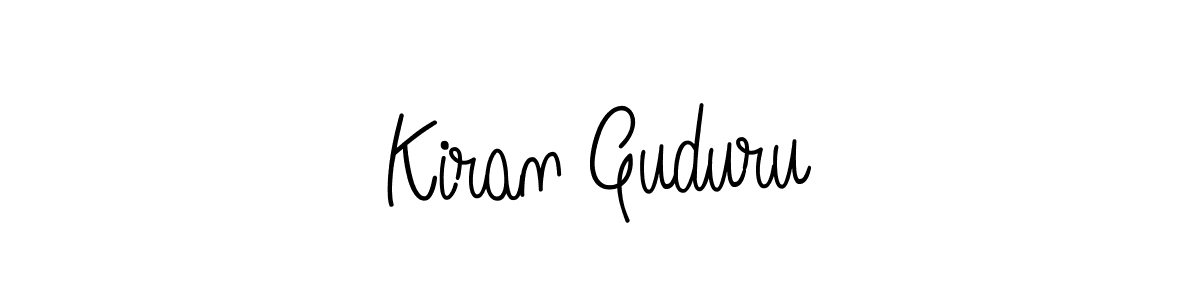 Create a beautiful signature design for name Kiran Guduru. With this signature (Angelique-Rose-font-FFP) fonts, you can make a handwritten signature for free. Kiran Guduru signature style 5 images and pictures png