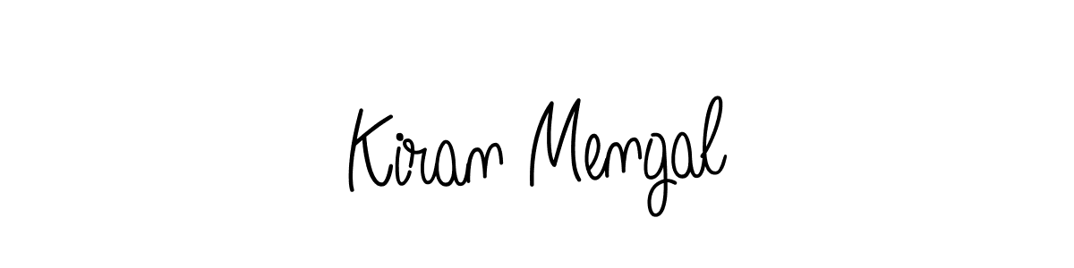 You should practise on your own different ways (Angelique-Rose-font-FFP) to write your name (Kiran Mengal) in signature. don't let someone else do it for you. Kiran Mengal signature style 5 images and pictures png