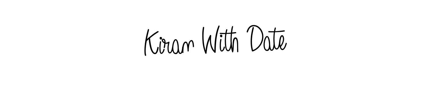 How to make Kiran With Date name signature. Use Angelique-Rose-font-FFP style for creating short signs online. This is the latest handwritten sign. Kiran With Date signature style 5 images and pictures png