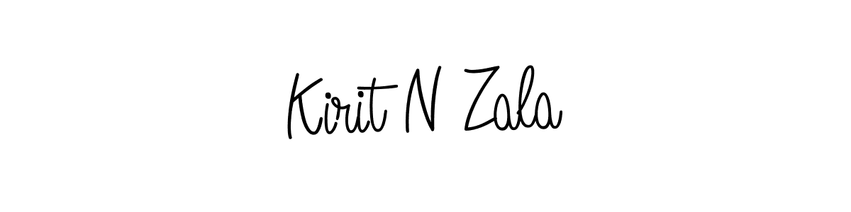How to make Kirit N Zala name signature. Use Angelique-Rose-font-FFP style for creating short signs online. This is the latest handwritten sign. Kirit N Zala signature style 5 images and pictures png