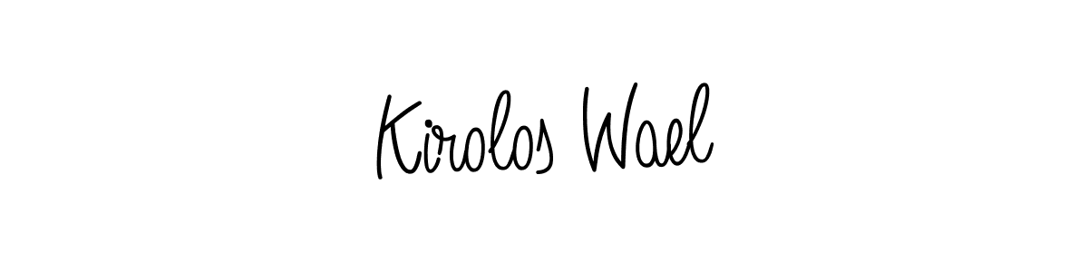 You should practise on your own different ways (Angelique-Rose-font-FFP) to write your name (Kirolos Wael) in signature. don't let someone else do it for you. Kirolos Wael signature style 5 images and pictures png
