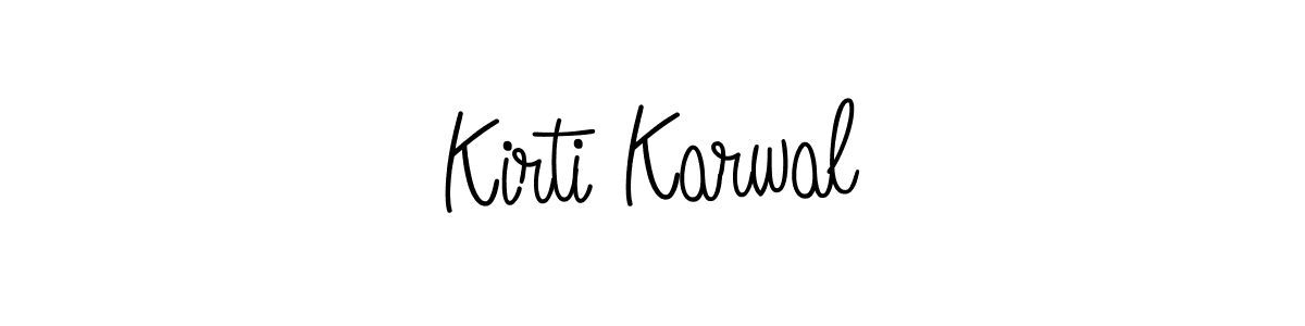 You should practise on your own different ways (Angelique-Rose-font-FFP) to write your name (Kirti Karwal) in signature. don't let someone else do it for you. Kirti Karwal signature style 5 images and pictures png