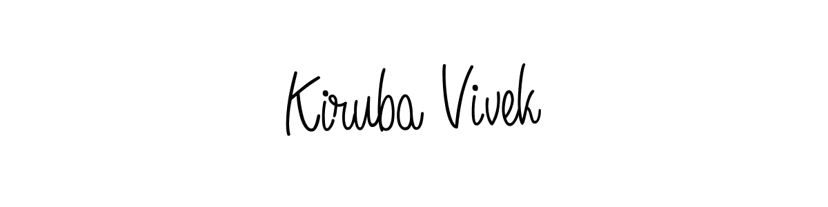 Create a beautiful signature design for name Kiruba Vivek. With this signature (Angelique-Rose-font-FFP) fonts, you can make a handwritten signature for free. Kiruba Vivek signature style 5 images and pictures png