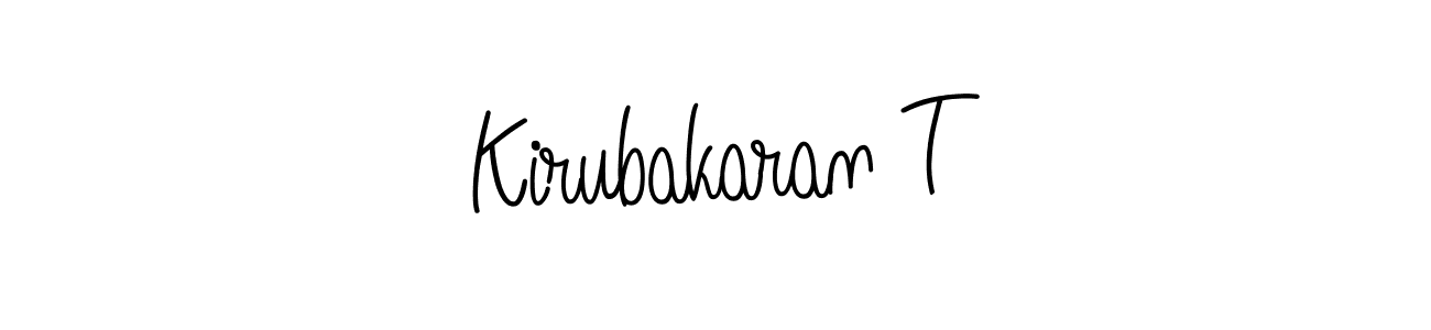 Make a beautiful signature design for name Kirubakaran T. With this signature (Angelique-Rose-font-FFP) style, you can create a handwritten signature for free. Kirubakaran T signature style 5 images and pictures png