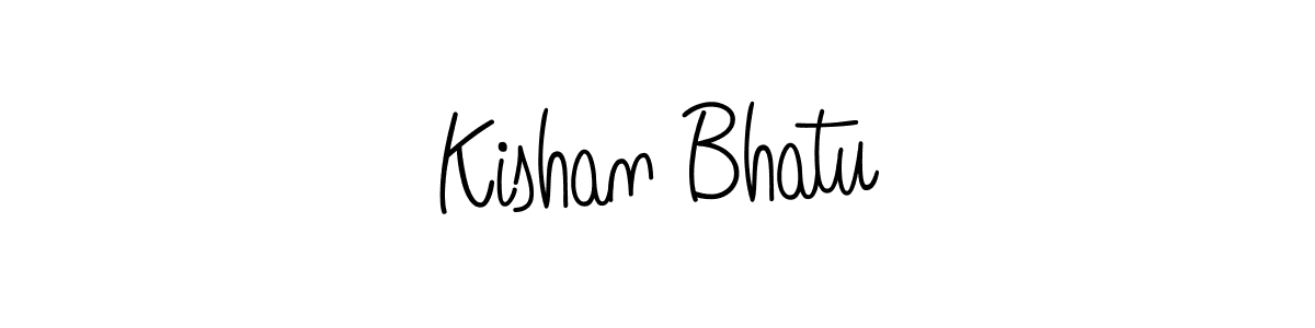 Use a signature maker to create a handwritten signature online. With this signature software, you can design (Angelique-Rose-font-FFP) your own signature for name Kishan Bhatu. Kishan Bhatu signature style 5 images and pictures png