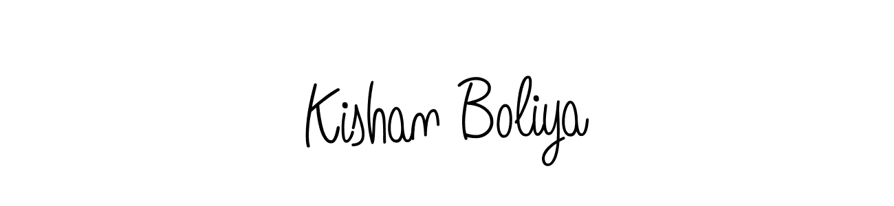 How to make Kishan Boliya name signature. Use Angelique-Rose-font-FFP style for creating short signs online. This is the latest handwritten sign. Kishan Boliya signature style 5 images and pictures png