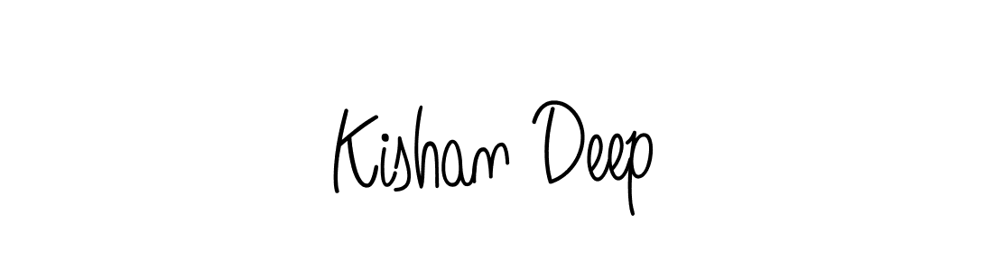 Use a signature maker to create a handwritten signature online. With this signature software, you can design (Angelique-Rose-font-FFP) your own signature for name Kishan Deep. Kishan Deep signature style 5 images and pictures png