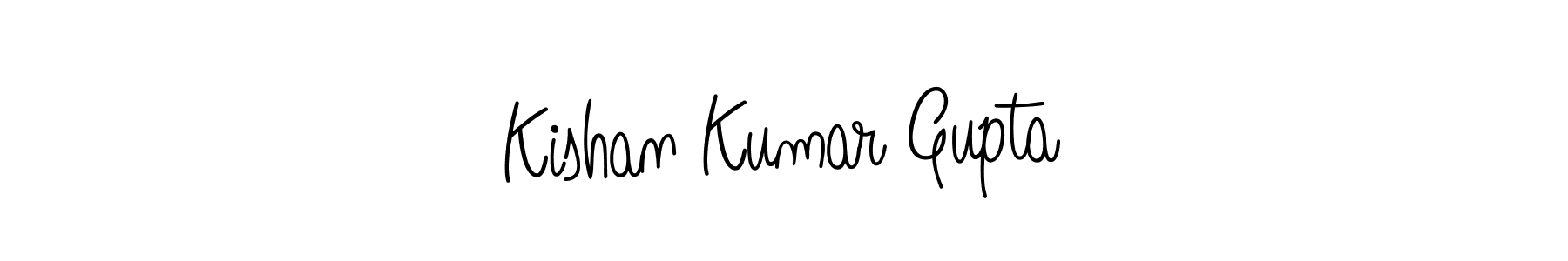 The best way (Angelique-Rose-font-FFP) to make a short signature is to pick only two or three words in your name. The name Kishan Kumar Gupta include a total of six letters. For converting this name. Kishan Kumar Gupta signature style 5 images and pictures png