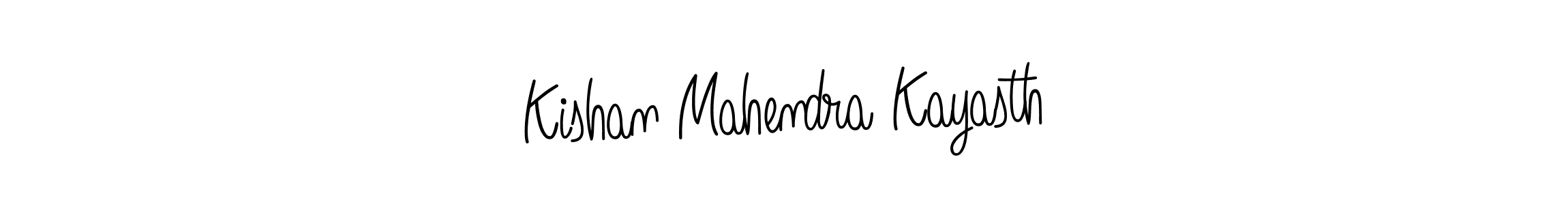 The best way (Angelique-Rose-font-FFP) to make a short signature is to pick only two or three words in your name. The name Kishan Mahendra Kayasth include a total of six letters. For converting this name. Kishan Mahendra Kayasth signature style 5 images and pictures png