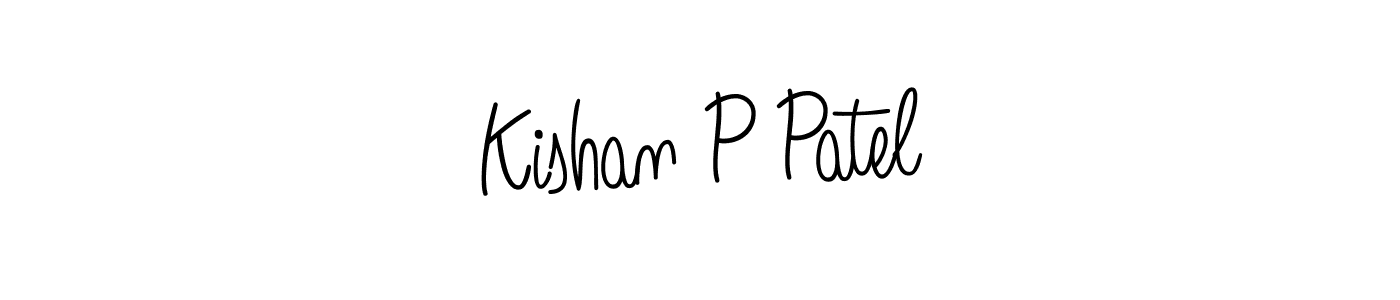 You should practise on your own different ways (Angelique-Rose-font-FFP) to write your name (Kishan P Patel) in signature. don't let someone else do it for you. Kishan P Patel signature style 5 images and pictures png