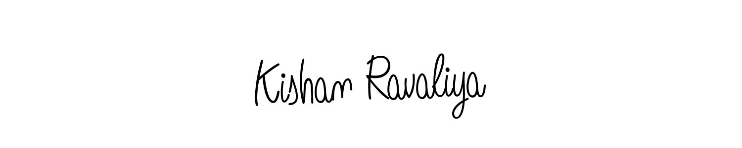 How to make Kishan Ravaliya name signature. Use Angelique-Rose-font-FFP style for creating short signs online. This is the latest handwritten sign. Kishan Ravaliya signature style 5 images and pictures png