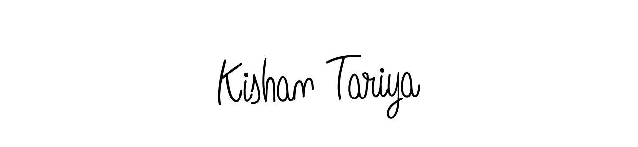 Use a signature maker to create a handwritten signature online. With this signature software, you can design (Angelique-Rose-font-FFP) your own signature for name Kishan Tariya. Kishan Tariya signature style 5 images and pictures png