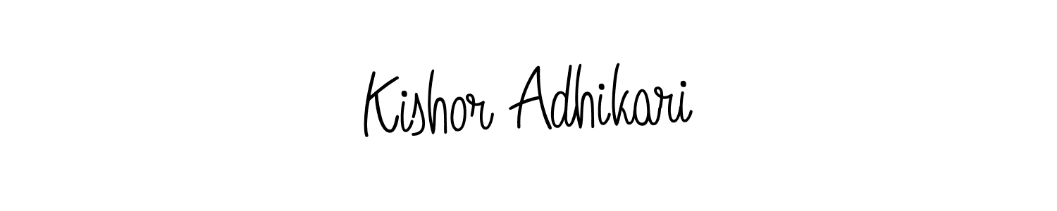 How to make Kishor Adhikari name signature. Use Angelique-Rose-font-FFP style for creating short signs online. This is the latest handwritten sign. Kishor Adhikari signature style 5 images and pictures png