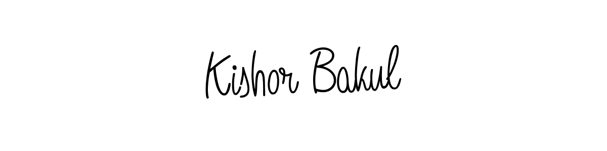 How to make Kishor Bakul name signature. Use Angelique-Rose-font-FFP style for creating short signs online. This is the latest handwritten sign. Kishor Bakul signature style 5 images and pictures png