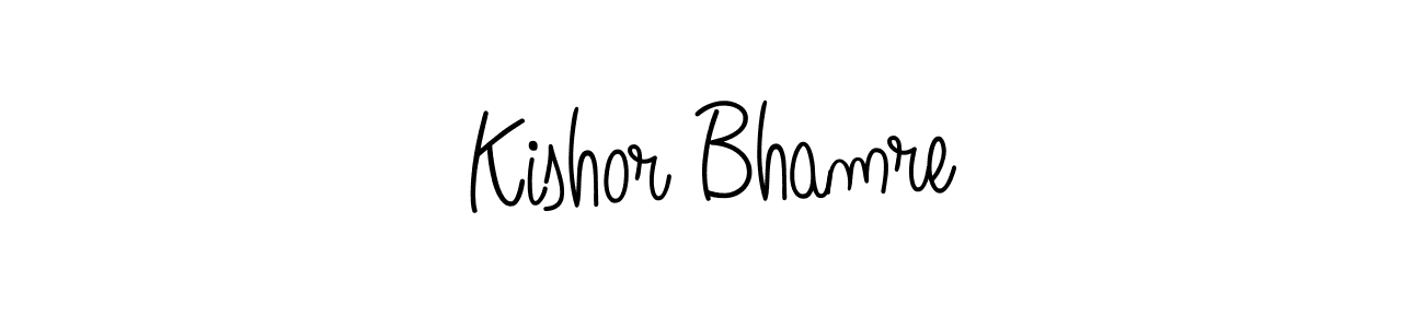 Make a beautiful signature design for name Kishor Bhamre. With this signature (Angelique-Rose-font-FFP) style, you can create a handwritten signature for free. Kishor Bhamre signature style 5 images and pictures png