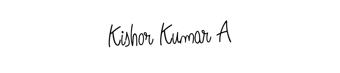 Design your own signature with our free online signature maker. With this signature software, you can create a handwritten (Angelique-Rose-font-FFP) signature for name Kishor Kumar A. Kishor Kumar A signature style 5 images and pictures png