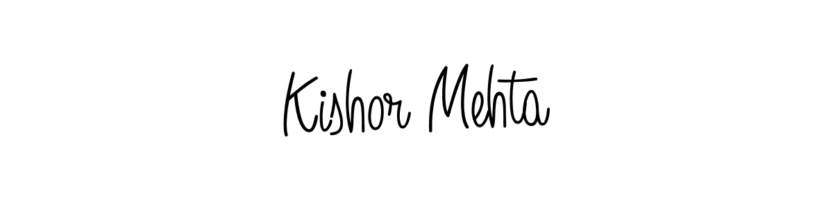 How to make Kishor Mehta name signature. Use Angelique-Rose-font-FFP style for creating short signs online. This is the latest handwritten sign. Kishor Mehta signature style 5 images and pictures png