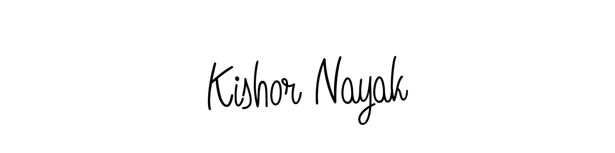 You should practise on your own different ways (Angelique-Rose-font-FFP) to write your name (Kishor Nayak) in signature. don't let someone else do it for you. Kishor Nayak signature style 5 images and pictures png