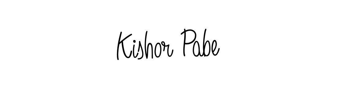 The best way (Angelique-Rose-font-FFP) to make a short signature is to pick only two or three words in your name. The name Kishor Pabe include a total of six letters. For converting this name. Kishor Pabe signature style 5 images and pictures png