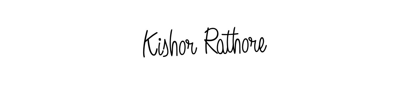 Use a signature maker to create a handwritten signature online. With this signature software, you can design (Angelique-Rose-font-FFP) your own signature for name Kishor Rathore. Kishor Rathore signature style 5 images and pictures png